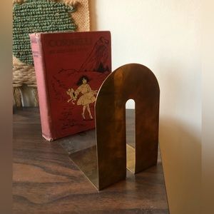 Vintage brass arched bookends